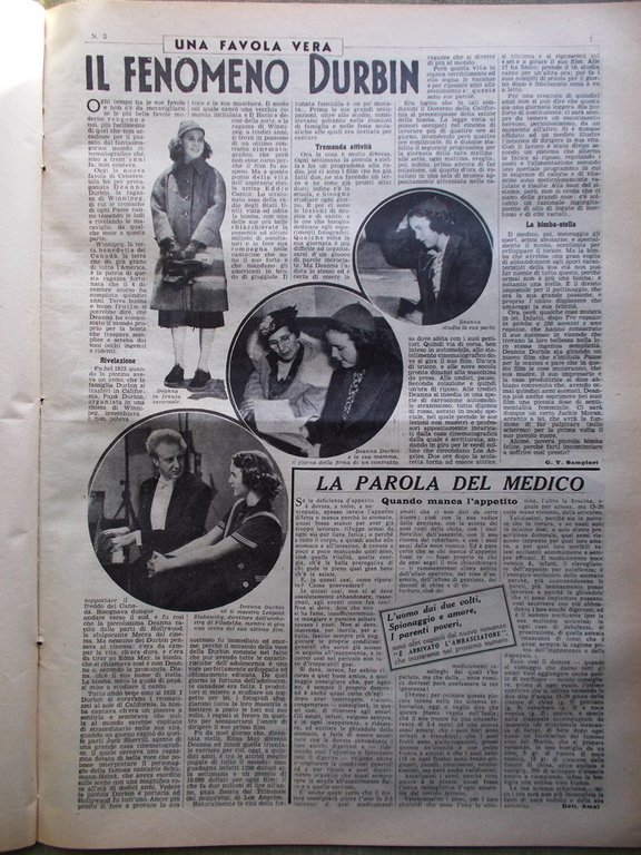 La Domenica del Corriere 16 Gennaio 1938 Deanna Durbin Shangai … | Immagine Gallery 4