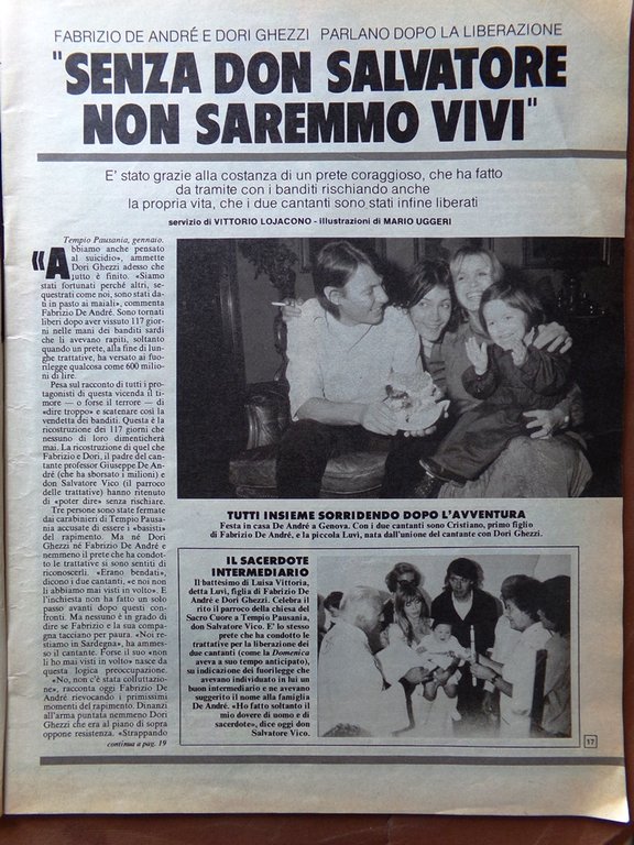 La Domenica del Corriere 16 Gennaio 1980 Nenni De Andrè …