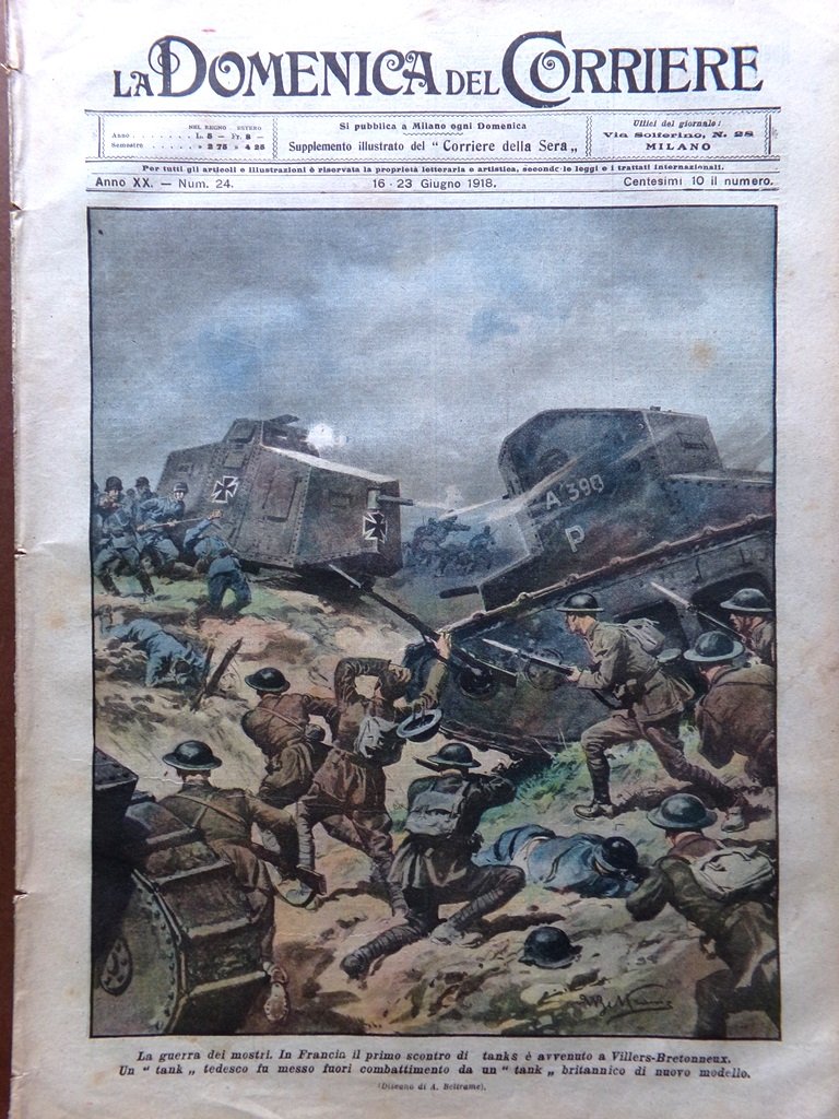 La Domenica del Corriere 16 Giugno 1918 WW1 Tonale Giuramento …