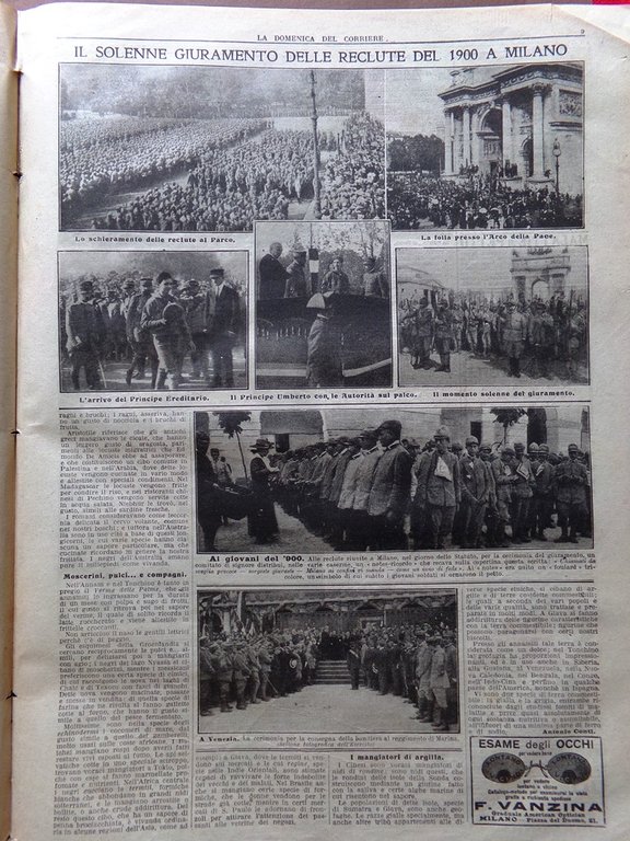 La Domenica del Corriere 16 Giugno 1918 WW1 Tonale Giuramento …