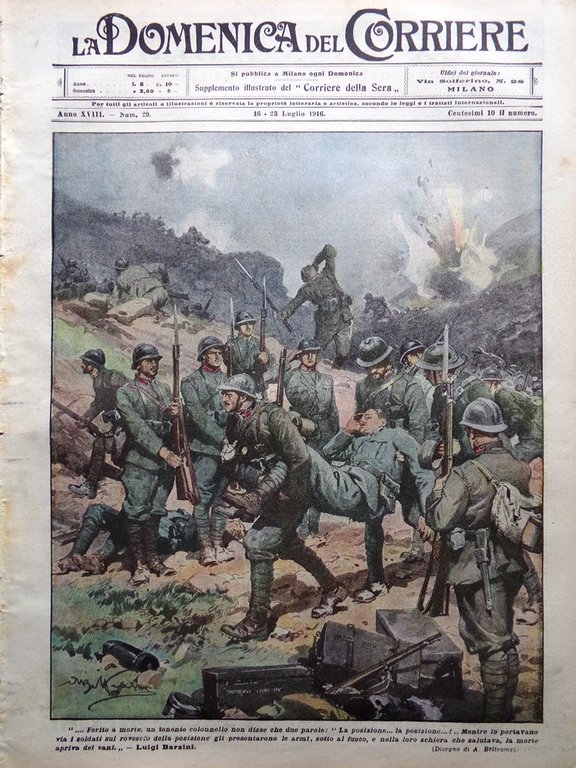 La Domenica del Corriere 16 Luglio 1916 WW1 Asiago Ca' …