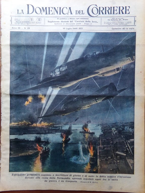 La Domenica del Corriere 16 Luglio 1944 WW2 Normandia Rouen … | Immagine Gallery 1