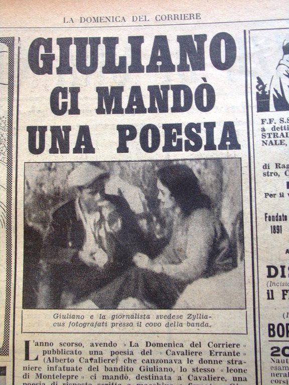La Domenica del Corriere 16 Luglio 1950 Morte Bandito Giuliano …