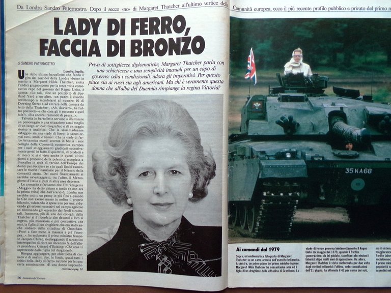 La Domenica del Corriere 16 Luglio 1987 Thatcher Premio Strega …