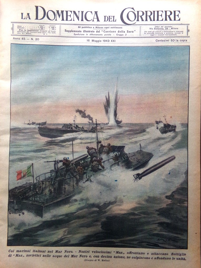 La Domenica del Corriere 16 Maggio 1943 WW2 Bombe Palermo …