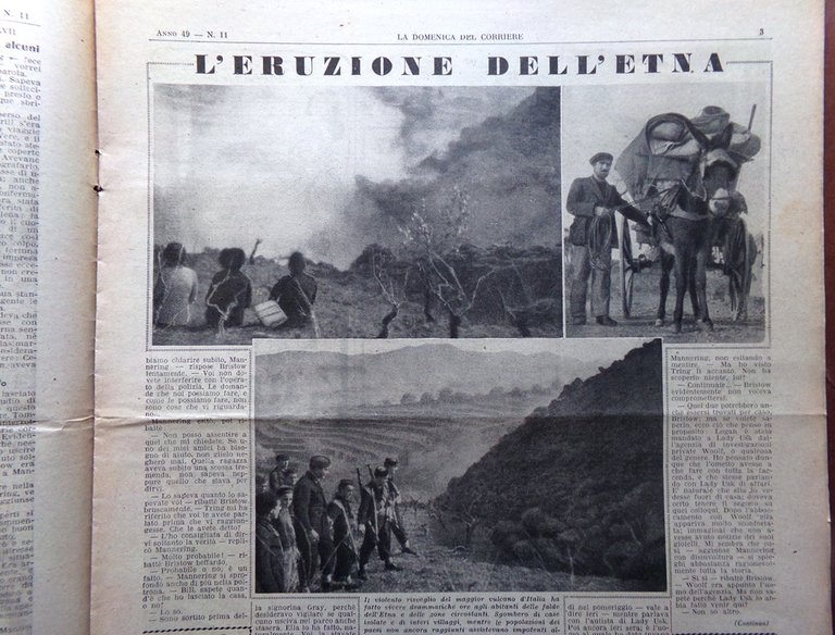 La Domenica del Corriere 16 Marzo 1947 Eruzione Etna Meteora …