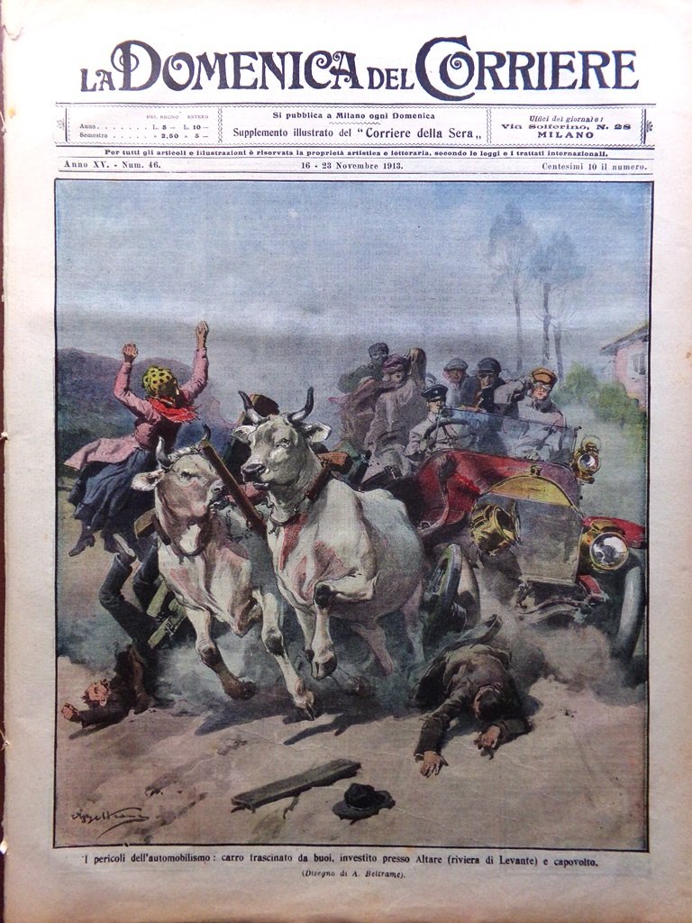 La Domenica del Corriere 16 Novembre 1913 Viverone Melun Siccità …