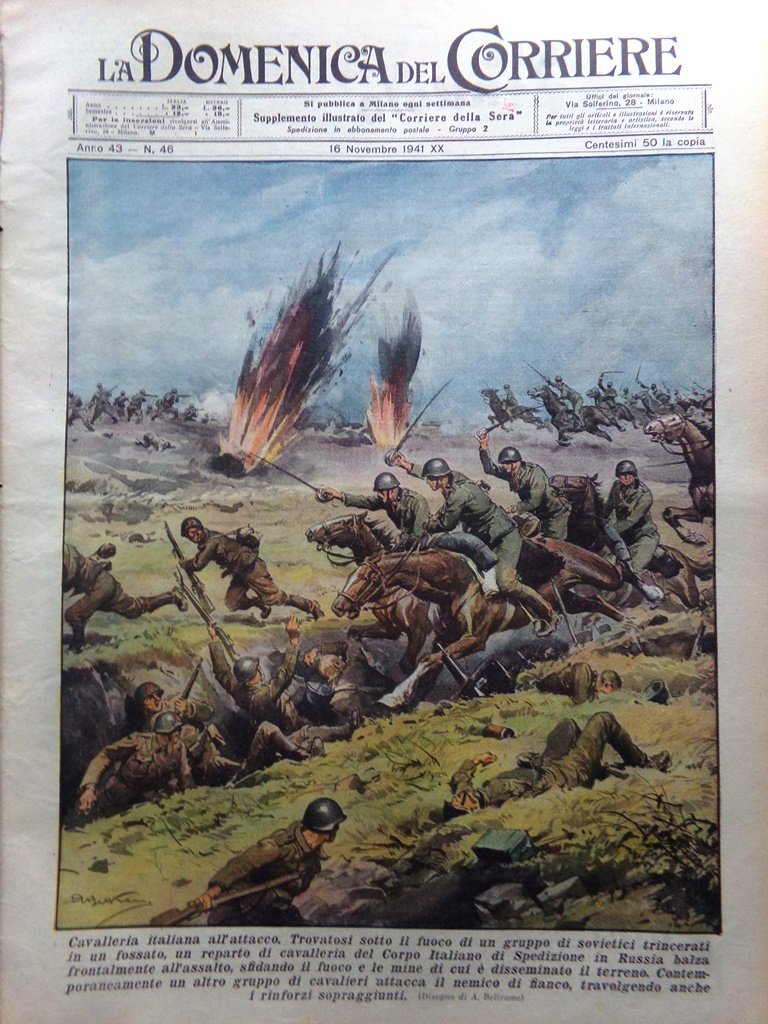 La Domenica del Corriere 16 Novembre 1941 WW2 Russia Posta …