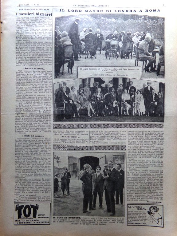 La Domenica del Corriere 16 Ottobre 1927 Chicago Mayor Belgrano …