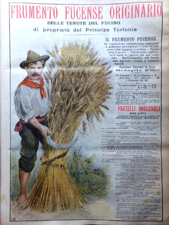 La Domenica del Corriere 16 Settembre 1900 Premosello Feste Ivrea …