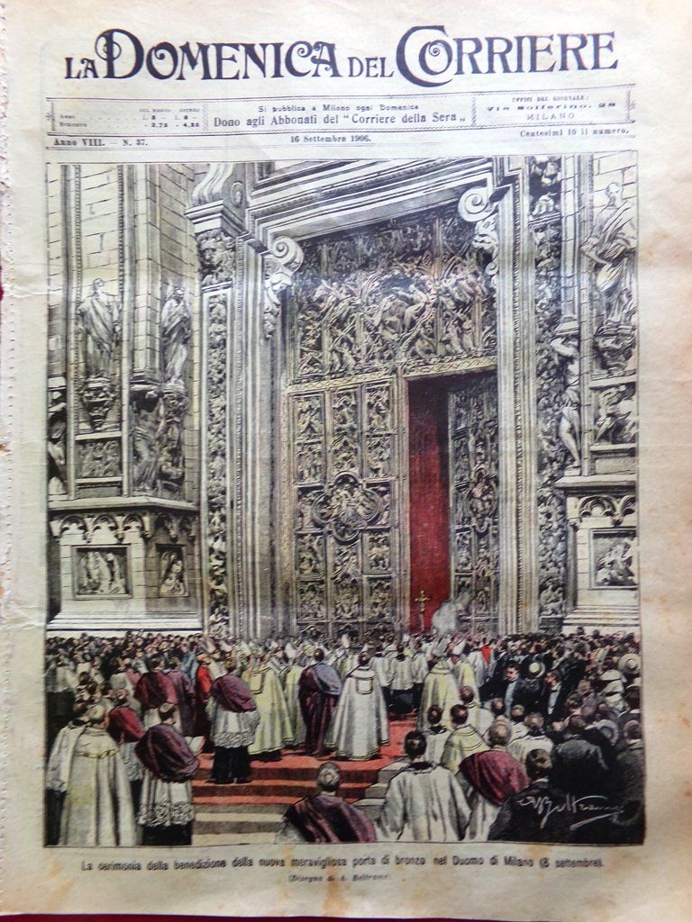 La Domenica del Corriere 16 Settembre 1906 Corsa all'oro Giacosa …