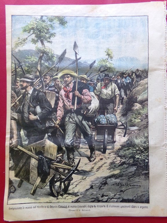 La Domenica del Corriere 16 Settembre 1906 Corsa all'oro Giacosa …