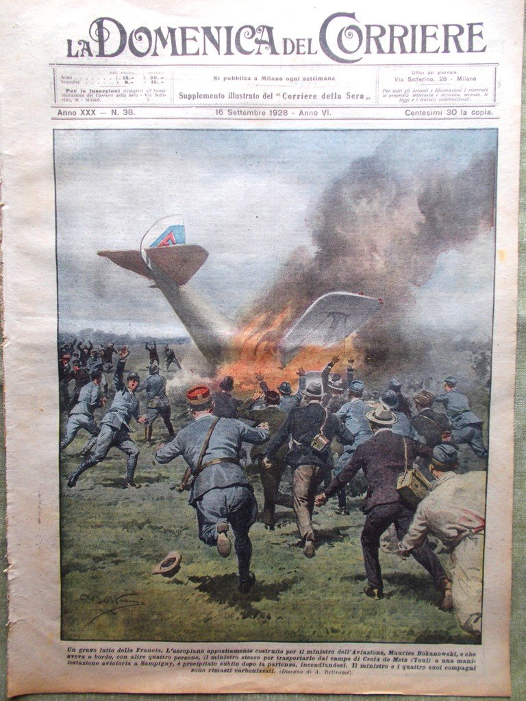 La Domenica del Corriere 16 Settembre 1928 Del Prete Nubifragio …