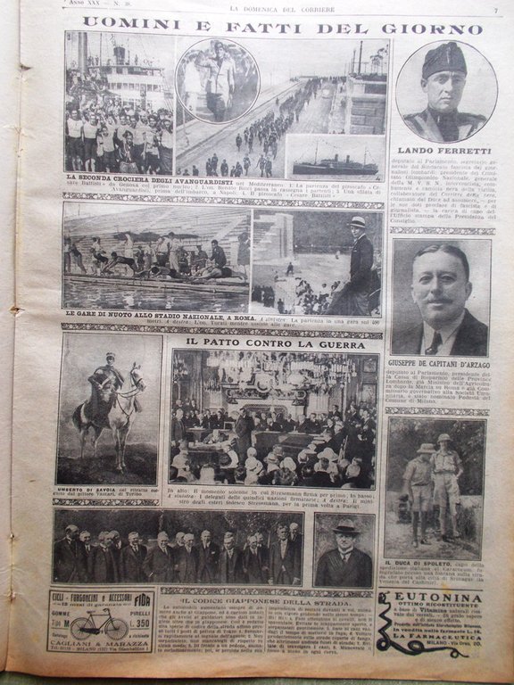 La Domenica del Corriere 16 Settembre 1928 Del Prete Nubifragio …