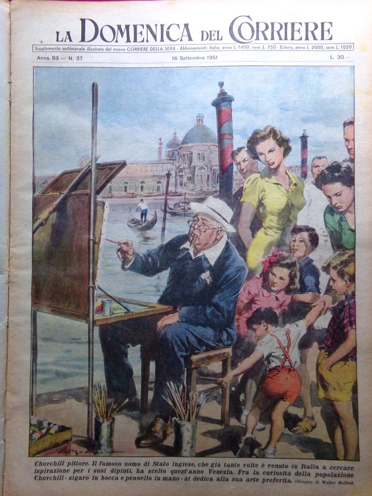 La Domenica del Corriere 16 Settembre 1951 Furto Gioconda Gran …