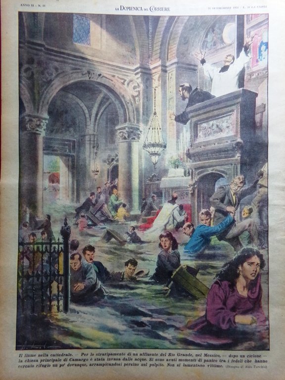 La Domenica del Corriere 16 Settembre 1951 Furto Gioconda Gran …