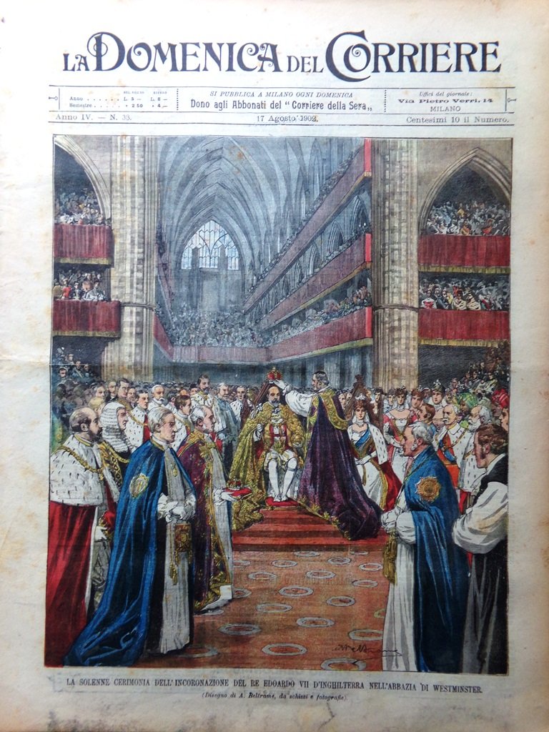 La Domenica del Corriere 17 Agosto 1902 Edoardo VII Isole …