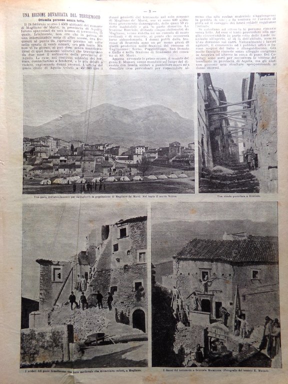 La Domenica del Corriere 17 Aprile 1904 Terremoto Abruzzo Biga … | Immagine Gallery 6