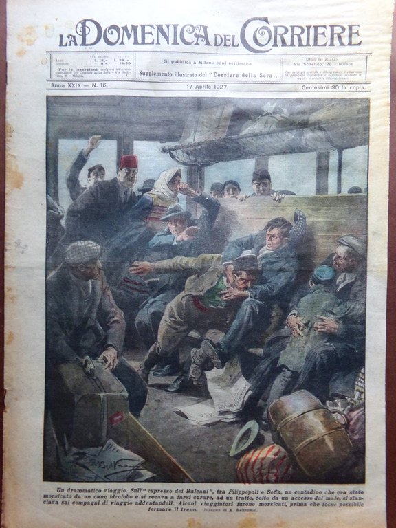 La Domenica del Corriere 17 Aprile 1927 Fiera di Bergamo …