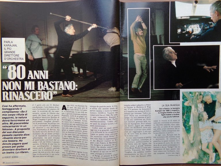 La Domenica del Corriere 17 Aprile 1988 Von Karajan Loren …