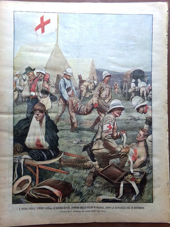 La Domenica del Corriere 17 Dicembre 1899 Croce Rossa Orange …