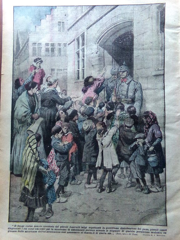 La Domenica del Corriere 17 Dicembre 1916 WW1 Kultur Verhaeren …