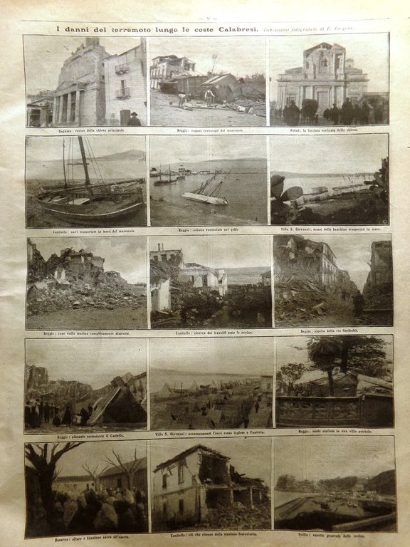 La Domenica del Corriere 17 Gennaio 1909 Terremoto Calabria Sicilia …