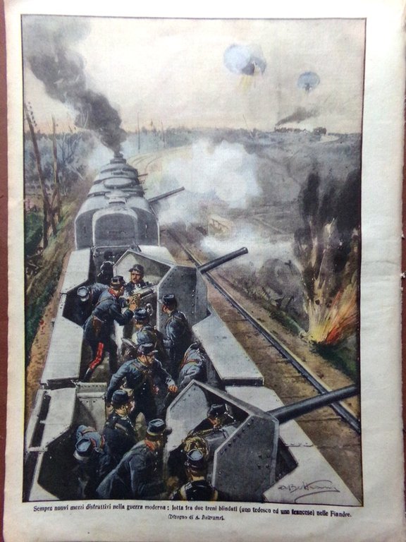 La Domenica del Corriere 17 Gennaio 1915 WW1 Sede Crusca …