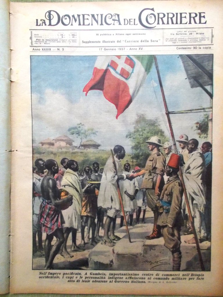 La Domenica del Corriere 17 Gennaio 1937 Pio XI Giuliana … | Immagine principale