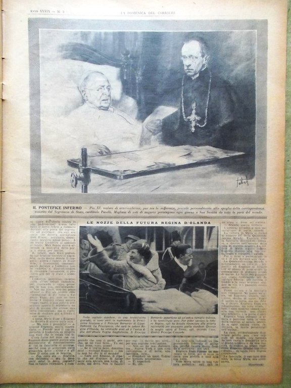 La Domenica del Corriere 17 Gennaio 1937 Pio XI Giuliana … | Immagine Gallery 3