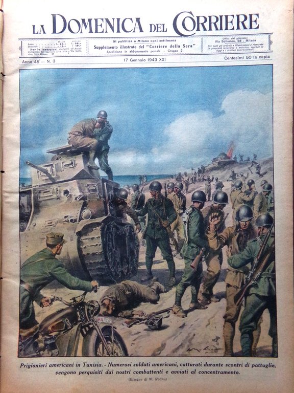 La Domenica del Corriere 17 Gennaio 1943 WW2 Contardo Ferrini …