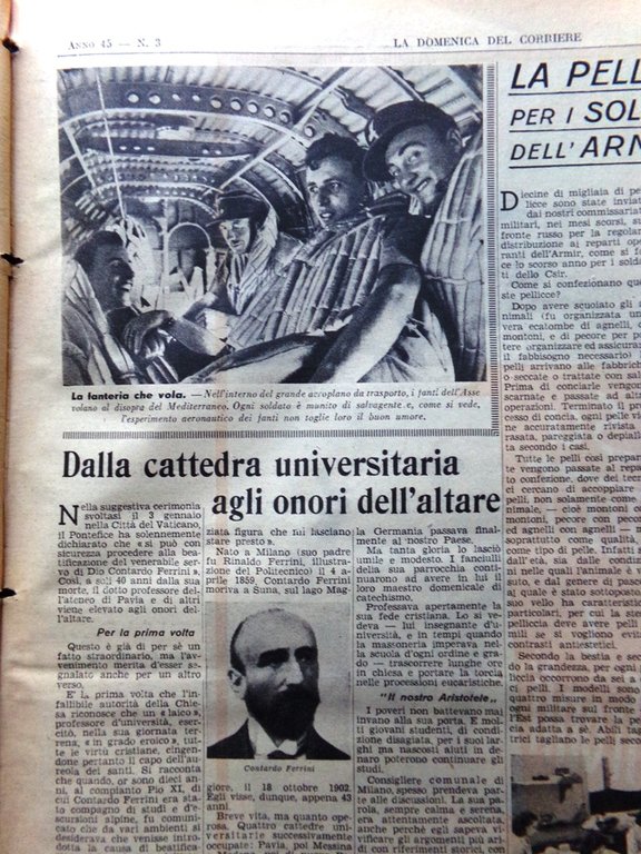 La Domenica del Corriere 17 Gennaio 1943 WW2 Contardo Ferrini …
