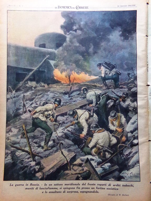 La Domenica del Corriere 17 Gennaio 1943 WW2 Contardo Ferrini …