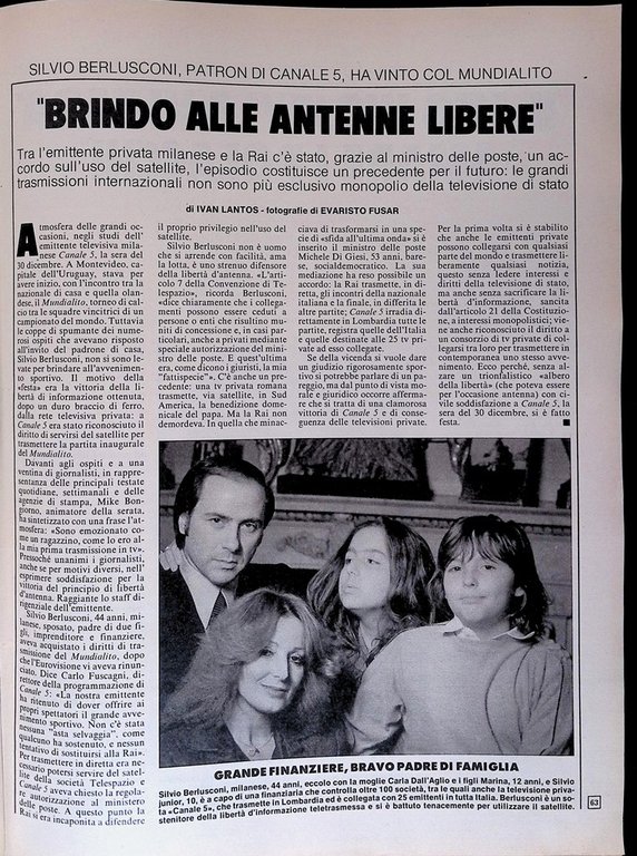 La Domenica del Corriere 17 Gennaio 1981 Bongiorno Claudio Villa …