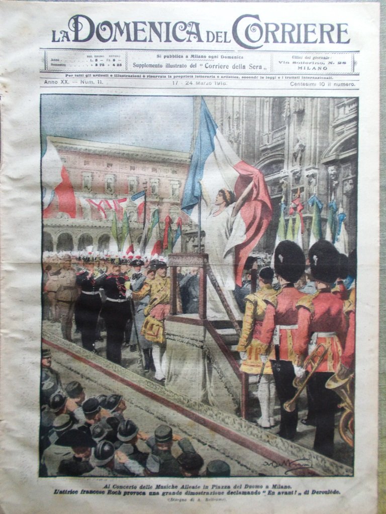 La Domenica del Corriere 17 Marzo 1918 WW1 Turano De …