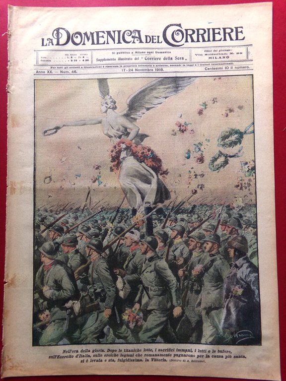 La Domenica del Corriere 17 Novembre 1918 WW1 Vittoria Esercito …