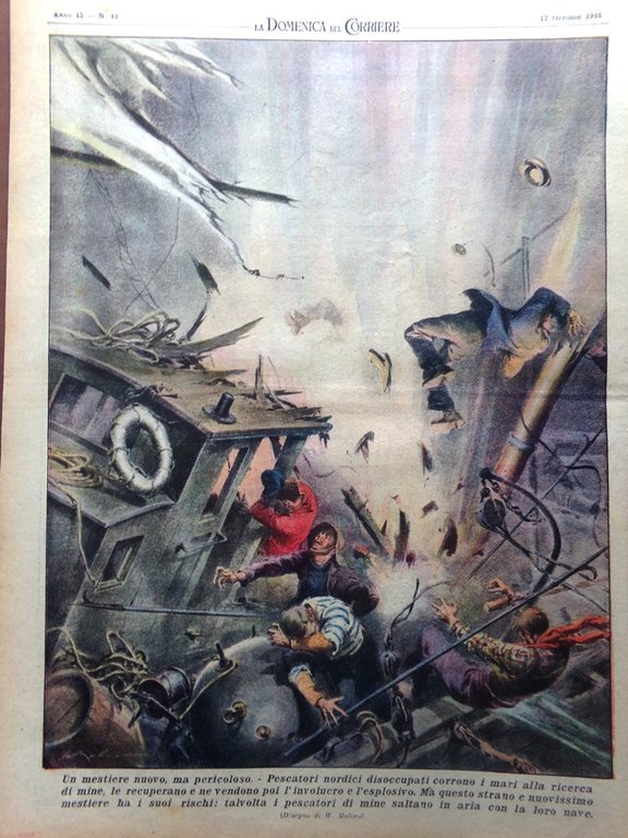 La Domenica del Corriere 17 Ottobre 1943 WW2 Radio Vaticana …