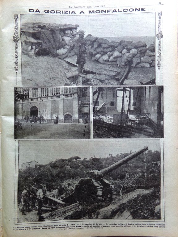 La Domenica del Corriere 17 Settembre 1916 WW1 Gorizia Monfalcone …