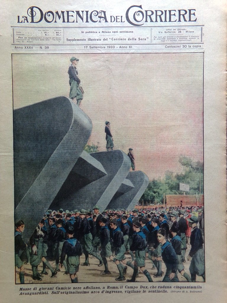 La Domenica del Corriere 17 Settembre 1933 Camicie Nere Campo …