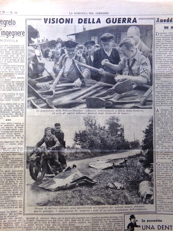 La Domenica del Corriere 17 Settembre 1944 WW2 Baltico Alleati …