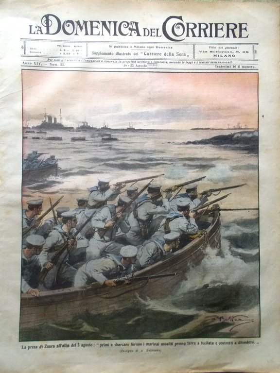 La Domenica del Corriere 18 Agosto 1912 Eruzione Etna Frana … | Immagine Gallery 1