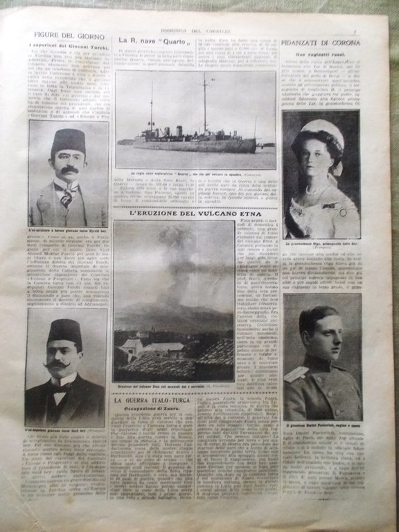 La Domenica del Corriere 18 Agosto 1912 Eruzione Etna Frana …