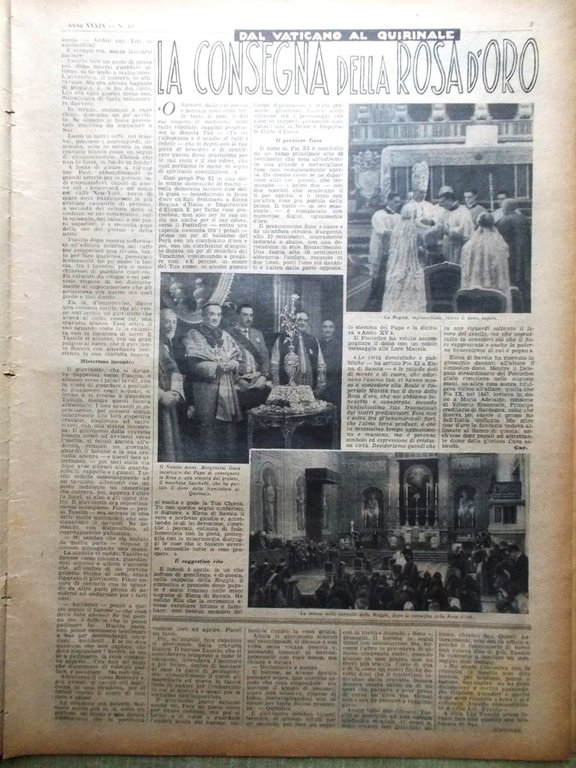 La Domenica del Corriere 18 Aprile 1937 Rosa d'Oro Mercadante … | Immagine Gallery 3