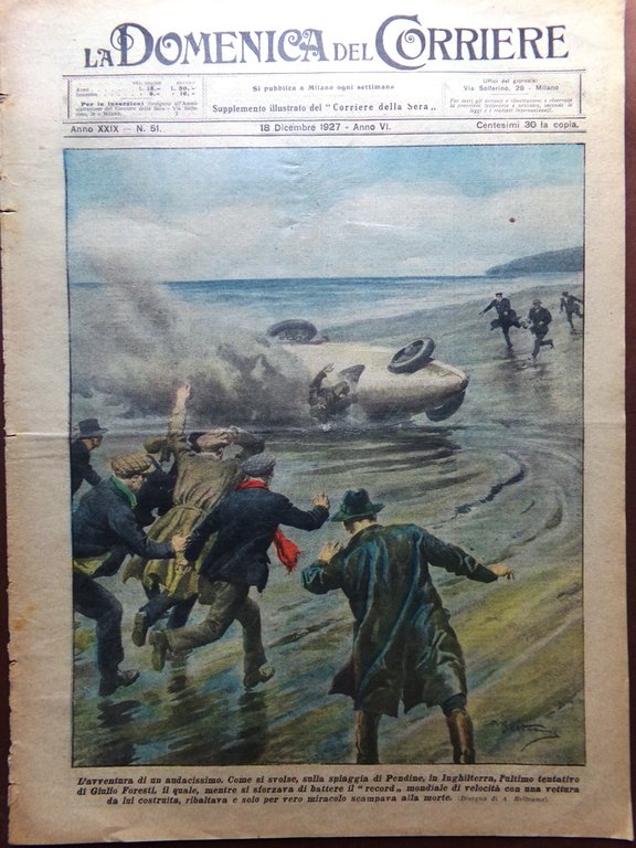 La Domenica del Corriere 18 Dicembre 1927 Valentino Foscolo Zante …