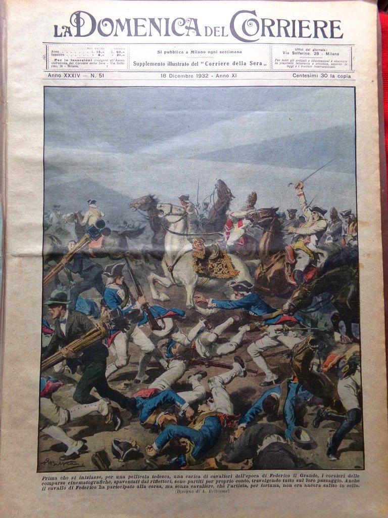 La Domenica del Corriere 18 Dicembre 1932 Ruggero Leoncavallo Campane …