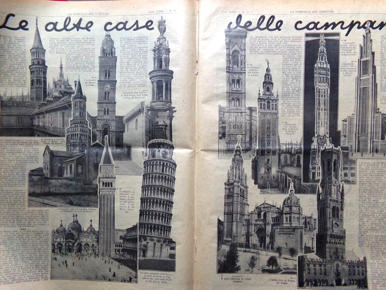 La Domenica del Corriere 18 Dicembre 1932 Ruggero Leoncavallo Campane …