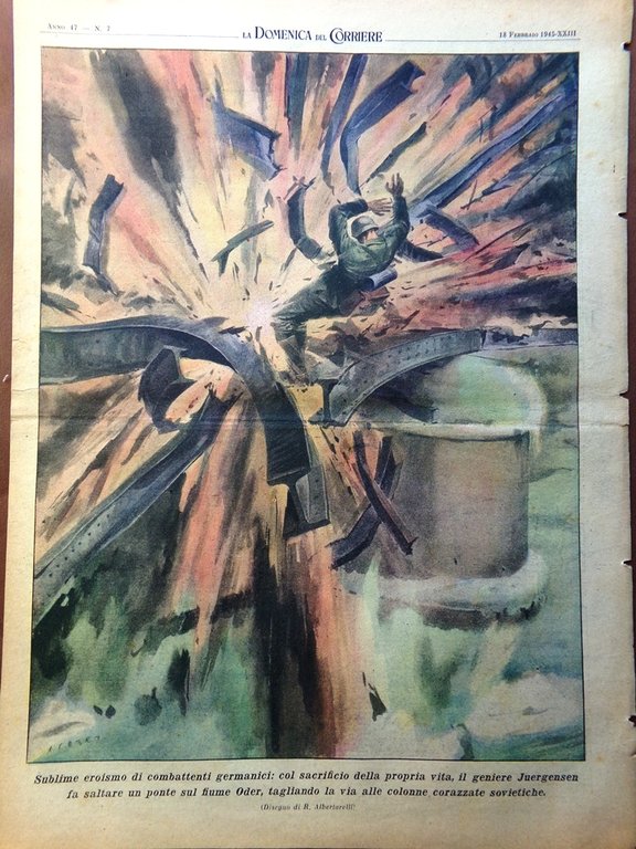 La Domenica del Corriere 18 Febbraio 1945 WW2 Mar Baltico …