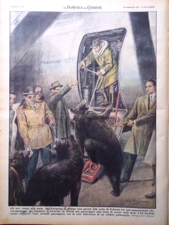 La Domenica del Corriere 18 Febbraio 1951 Stanwyck Taylor Villi …