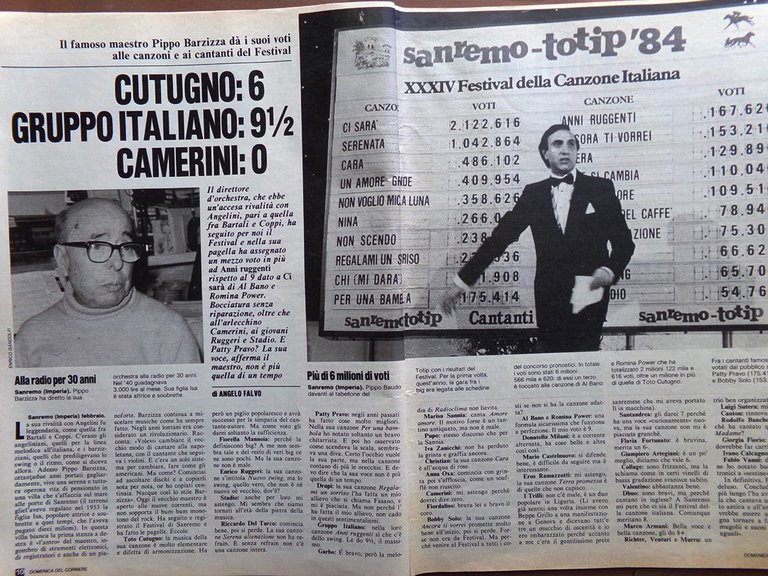 La Domenica del Corriere 18 Febbraio 1984 Sanremo Salerno Carr …