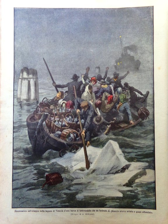 La Domenica del Corriere 18 Gennaio 1914 Alluvione Scicli Neve …